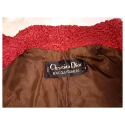 Christian Dior Veste Astrakan Vintage Rouge -Outlet Élégance DIOR 145059 3