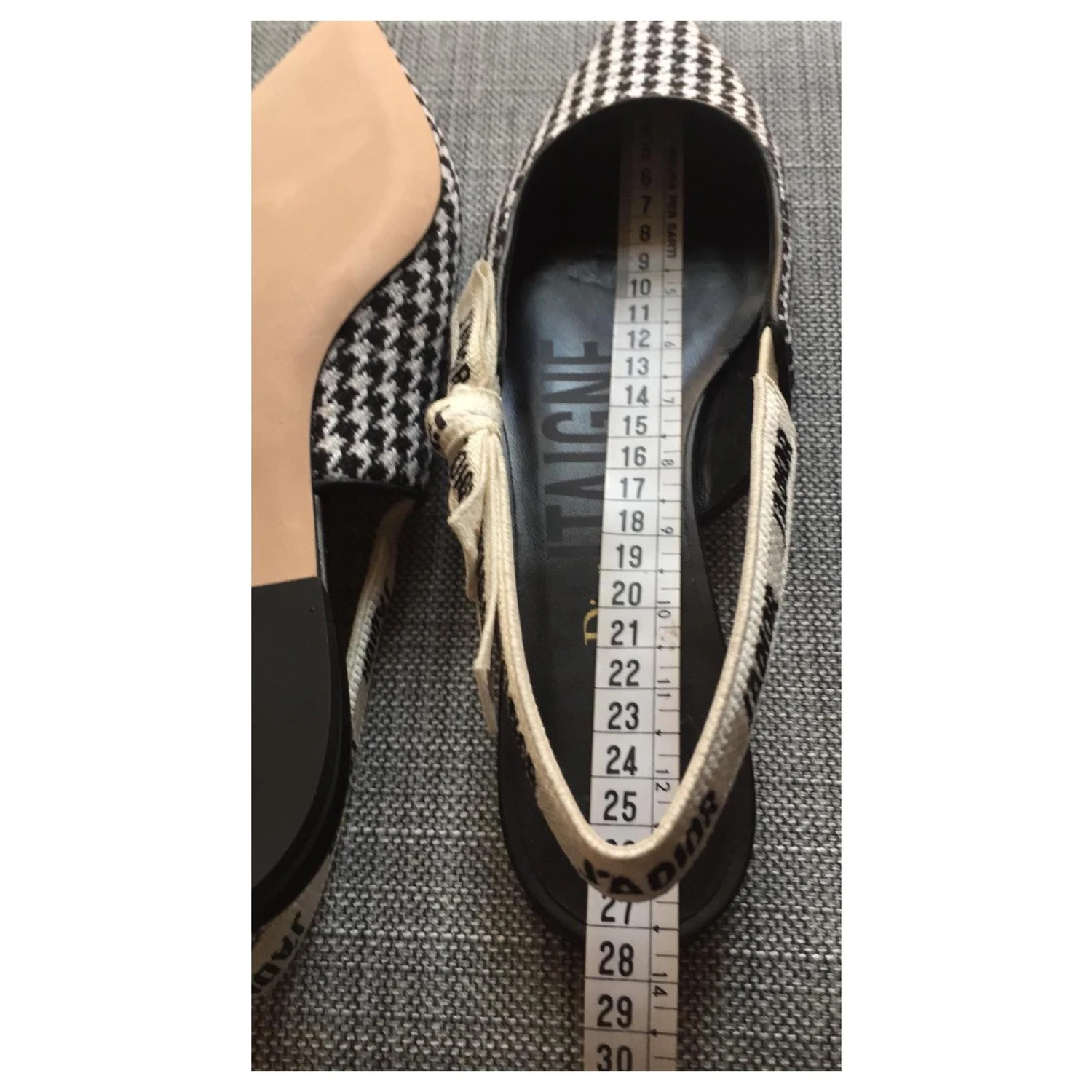 Ballerine DIOR J'ADIOR En Laine Pied De Poule, Ruban Brodé Noir Blanc 6 Ballerine DIOR J'ADIOR En Laine Pied De Poule, Ruban Brodé Noir Blanc – Image 6