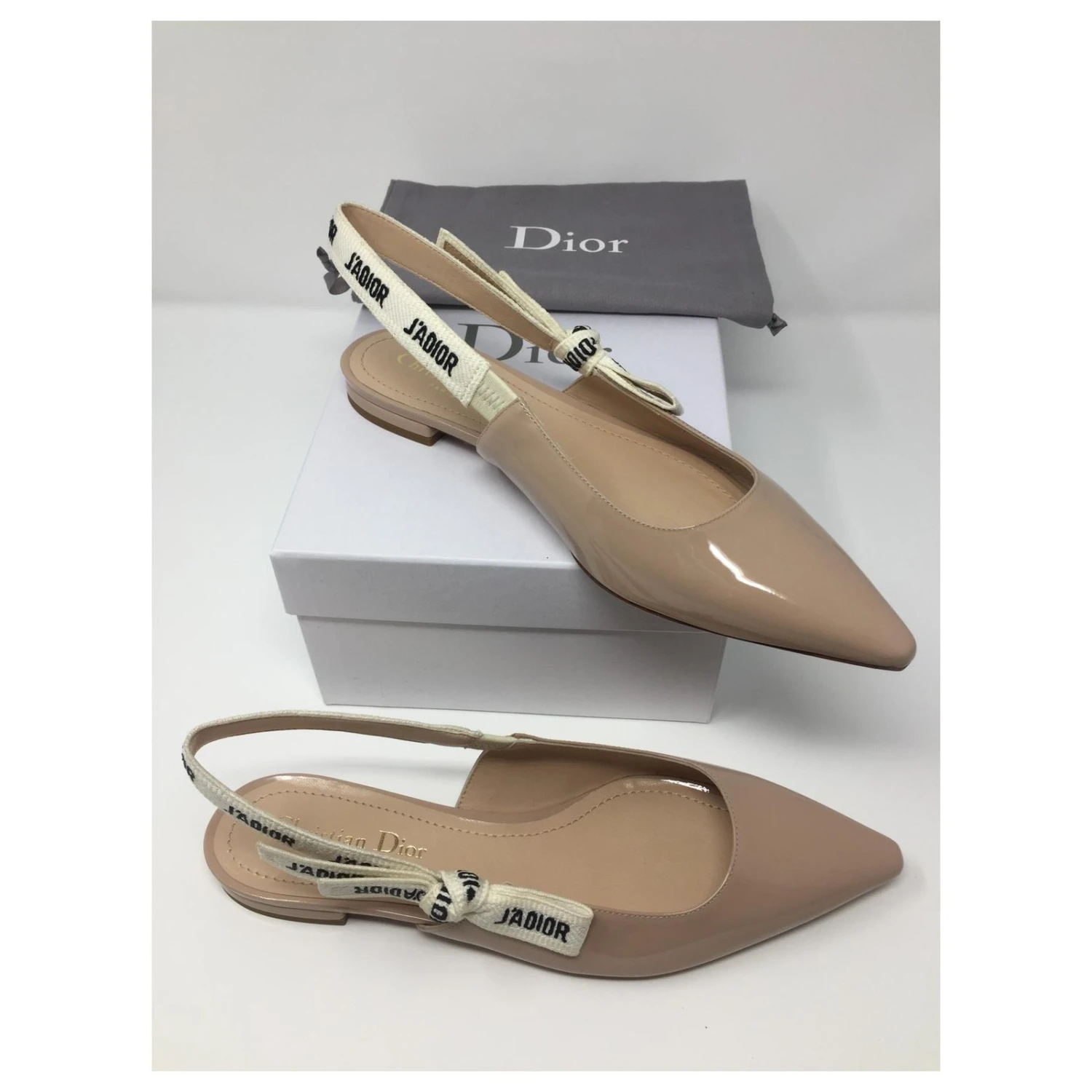Ballerine Dior J'adior Cuir Verni Couleur Beige Nude 5 Ballerine Dior J'adior Cuir Verni Couleur Beige Nude – Image 5