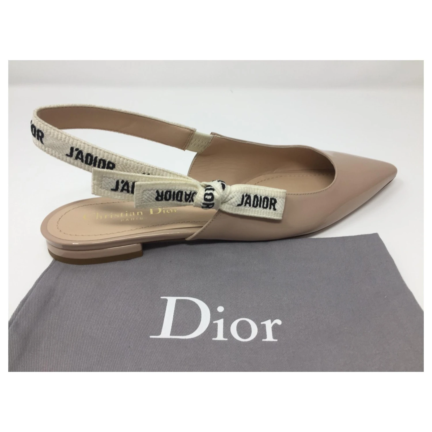 Ballerine Dior J'adior Cuir Verni Couleur Beige Nude 8 Ballerine Dior J'adior Cuir Verni Couleur Beige Nude – Image 8