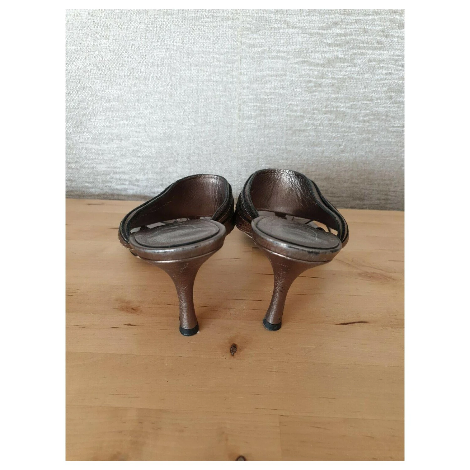 Mules Christian Dior En Bronze Métallisé 4 Mules Christian Dior En Bronze Métallisé – Image 4