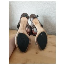 Mules Christian Dior En Bronze Métallisé 14 Mules Christian Dior En Bronze Métallisé -Outlet Élégance DIOR 211647 5