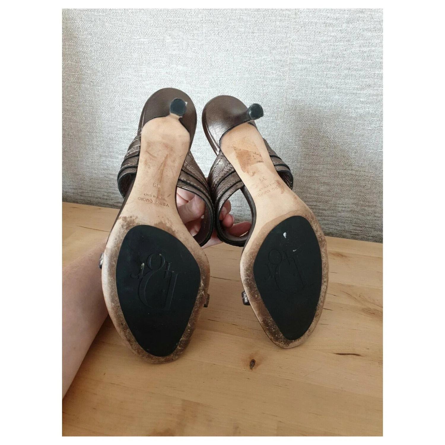 Mules Christian Dior En Bronze Métallisé 5 Mules Christian Dior En Bronze Métallisé – Image 5