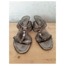 Mules Christian Dior En Bronze Métallisé 17 Mules Christian Dior En Bronze Métallisé -Outlet Élégance DIOR 211647 8