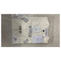 DIOR WOMEN ARE THE MOON 'T-SHIRT Ecru Lin Et Coton Blanc -Outlet Élégance DIOR 220927 6