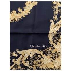 Dior Foulards De Soie Bleu Doré 7 Dior Foulards De Soie Bleu Doré -Outlet Élégance DIOR 238780 3