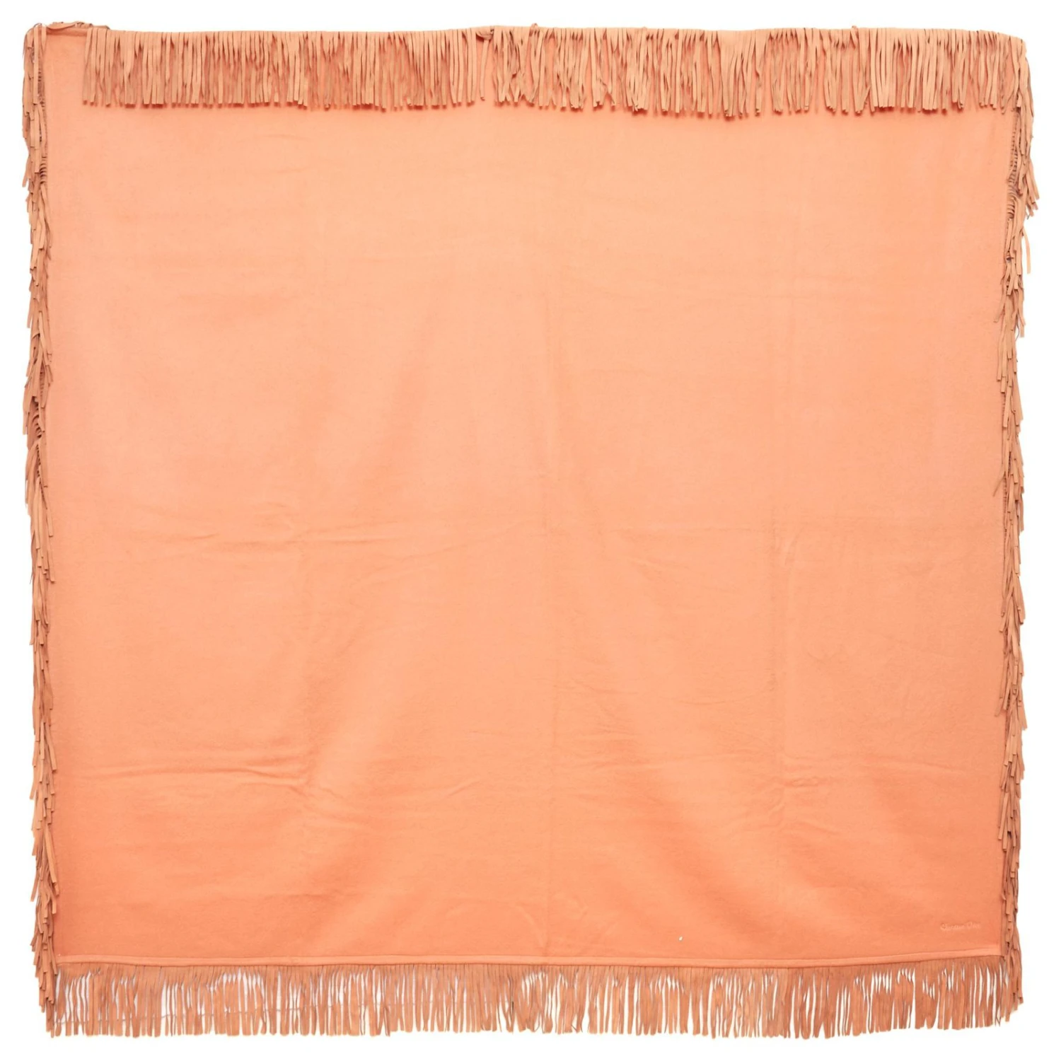 Christian Dior CASHMERE SUEDE SHAWL Orange 2 Christian Dior CASHMERE SUEDE SHAWL Orange – Image 2