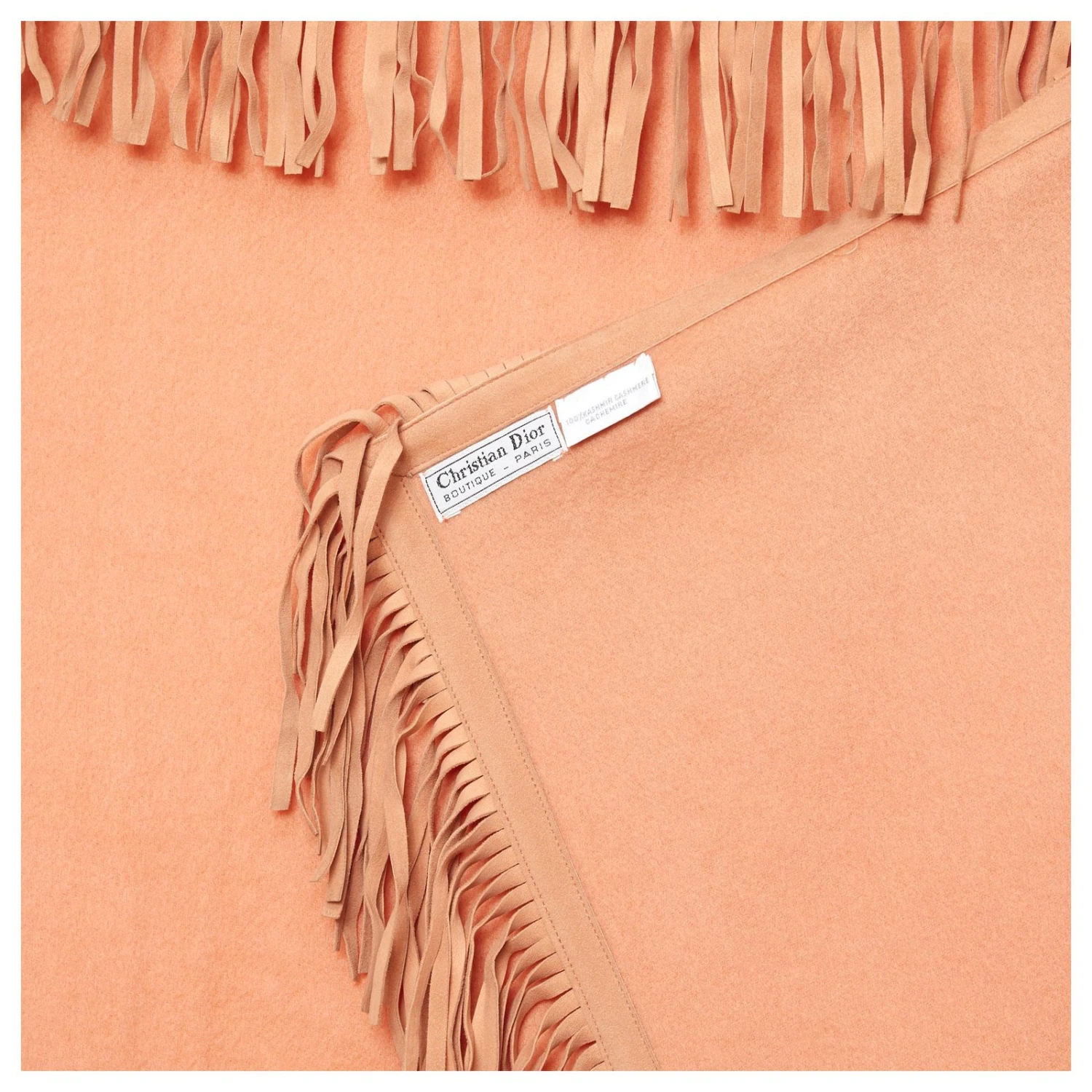Christian Dior CASHMERE SUEDE SHAWL Orange 4 Christian Dior CASHMERE SUEDE SHAWL Orange – Image 4