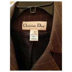 Auth Christian Dior Femmes Veste De Costume En Laine Taille US 6 Excellent état Marron -Outlet Élégance DIOR 278535 5