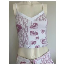 Débardeur Christian Dior Monogramme Collection Girly Rose Blanc -Outlet Élégance DIOR 306710 4