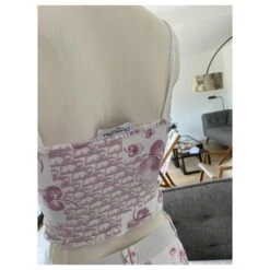 Débardeur Christian Dior Monogramme Collection Girly Rose Blanc -Outlet Élégance DIOR 306710 6