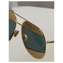 Christian Dior Lunettes De Soleil Aviateur Dior Split Or Doré -Outlet Élégance DIOR 347334 10