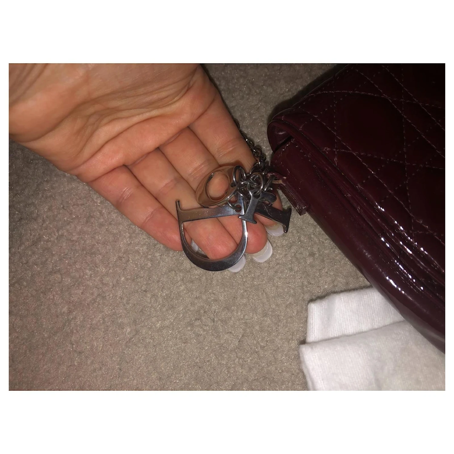 Christian Dior Pochette Lady Dior Bordeaux 10 Christian Dior Pochette Lady Dior Bordeaux – Image 10