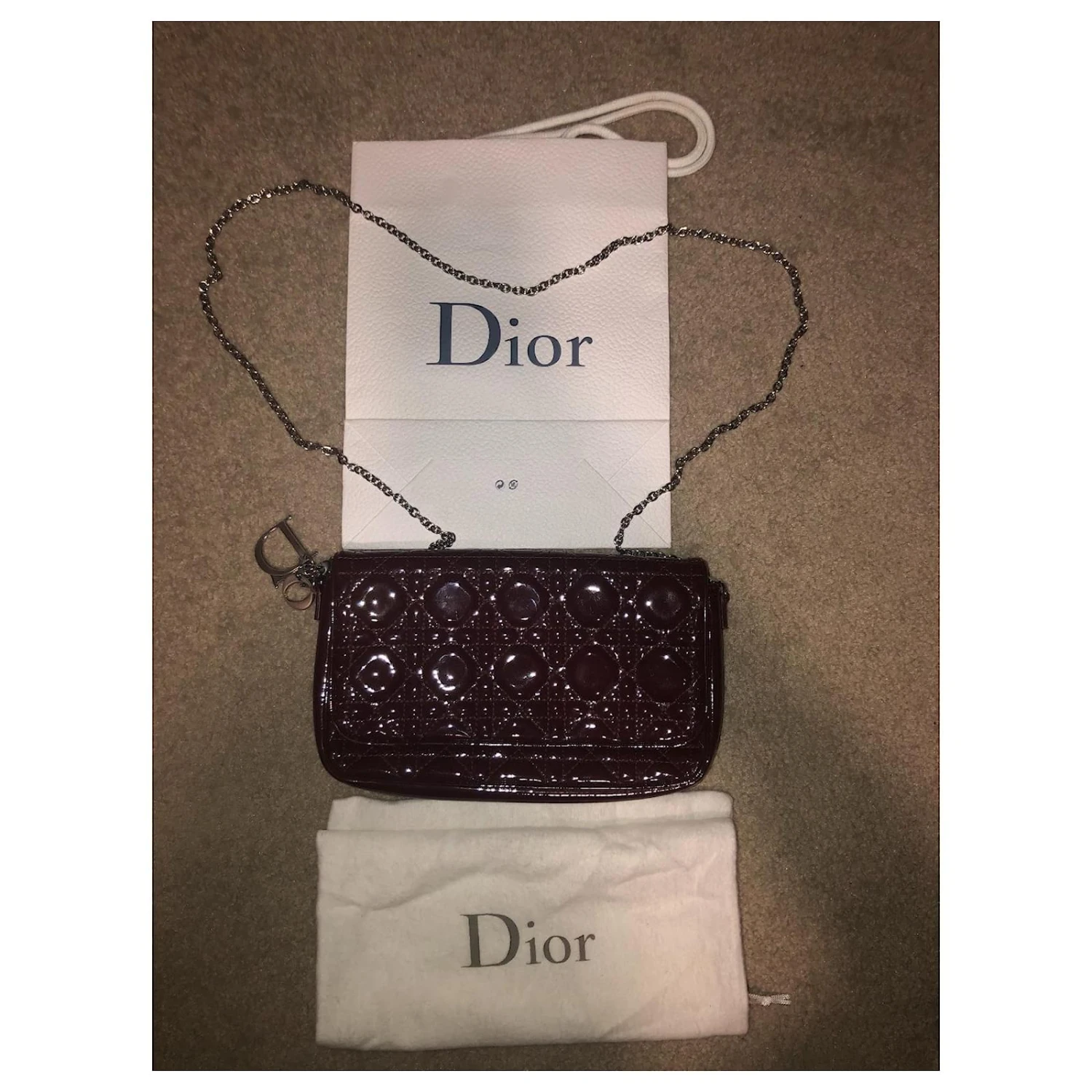 Christian Dior Pochette Lady Dior Bordeaux 2 Christian Dior Pochette Lady Dior Bordeaux – Image 2