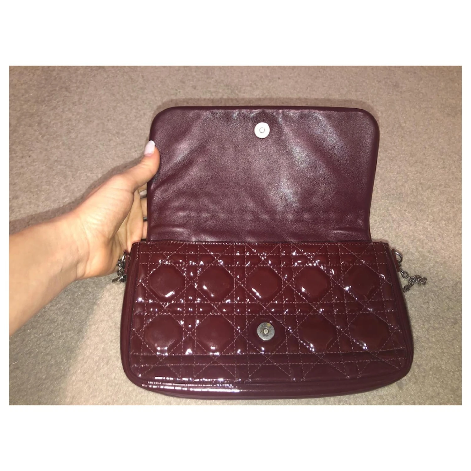 Christian Dior Pochette Lady Dior Bordeaux 5 Christian Dior Pochette Lady Dior Bordeaux – Image 5