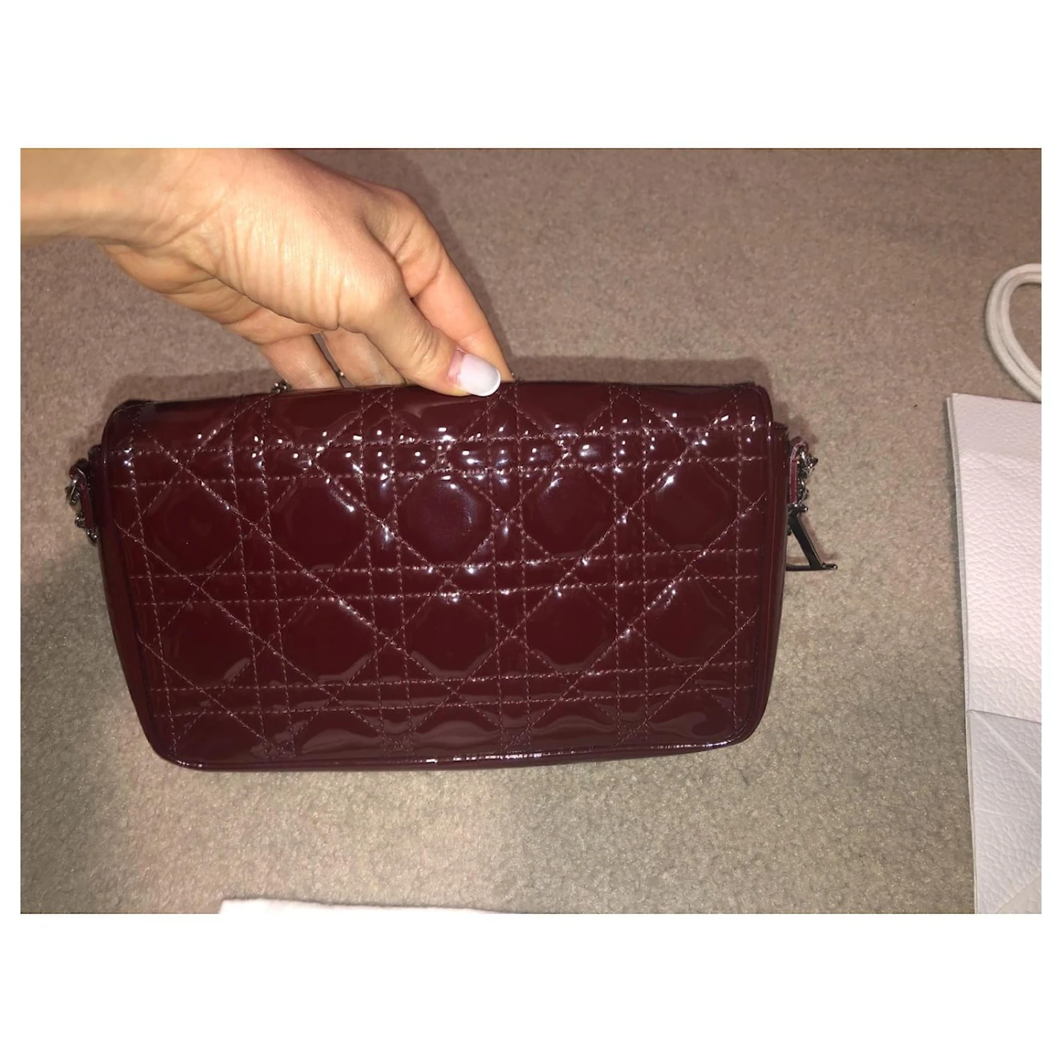 Christian Dior Pochette Lady Dior Bordeaux 6 Christian Dior Pochette Lady Dior Bordeaux – Image 6