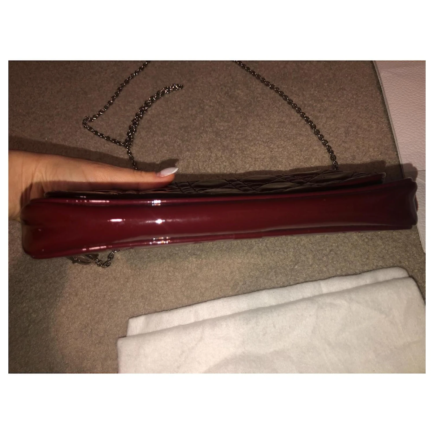 Christian Dior Pochette Lady Dior Bordeaux 8 Christian Dior Pochette Lady Dior Bordeaux – Image 8