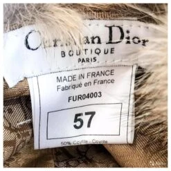 Christian Dior Dior Galliano Printemps 2002 Casquette Street Chic Chapeau D'hiver En Fourrure De Coyote Christian Marron -Outlet Élégance DIOR 361911 9