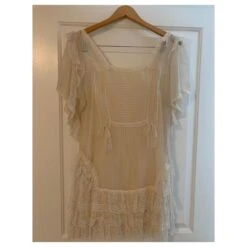 Christian Dior Robes Blanc -Outlet Élégance DIOR 376262 3