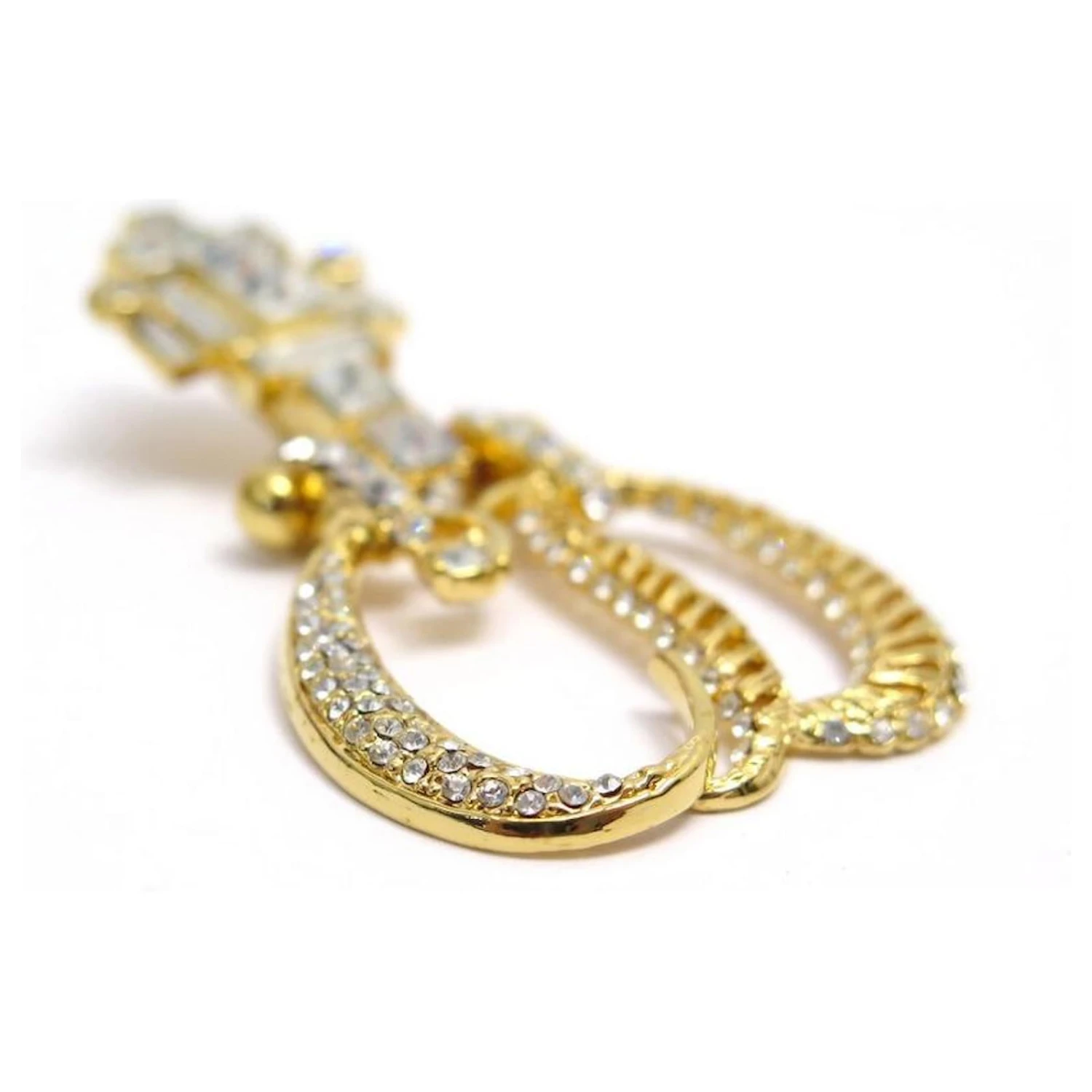 Autres Bijoux NEUF VINTAGE BROCHE CHRISTIAN DIOR INITIALES CD METAL DORE ET STRASS BROOCH Doré 2 Autres Bijoux NEUF VINTAGE BROCHE CHRISTIAN DIOR INITIALES CD METAL DORE ET STRASS BROOCH Doré – Image 2