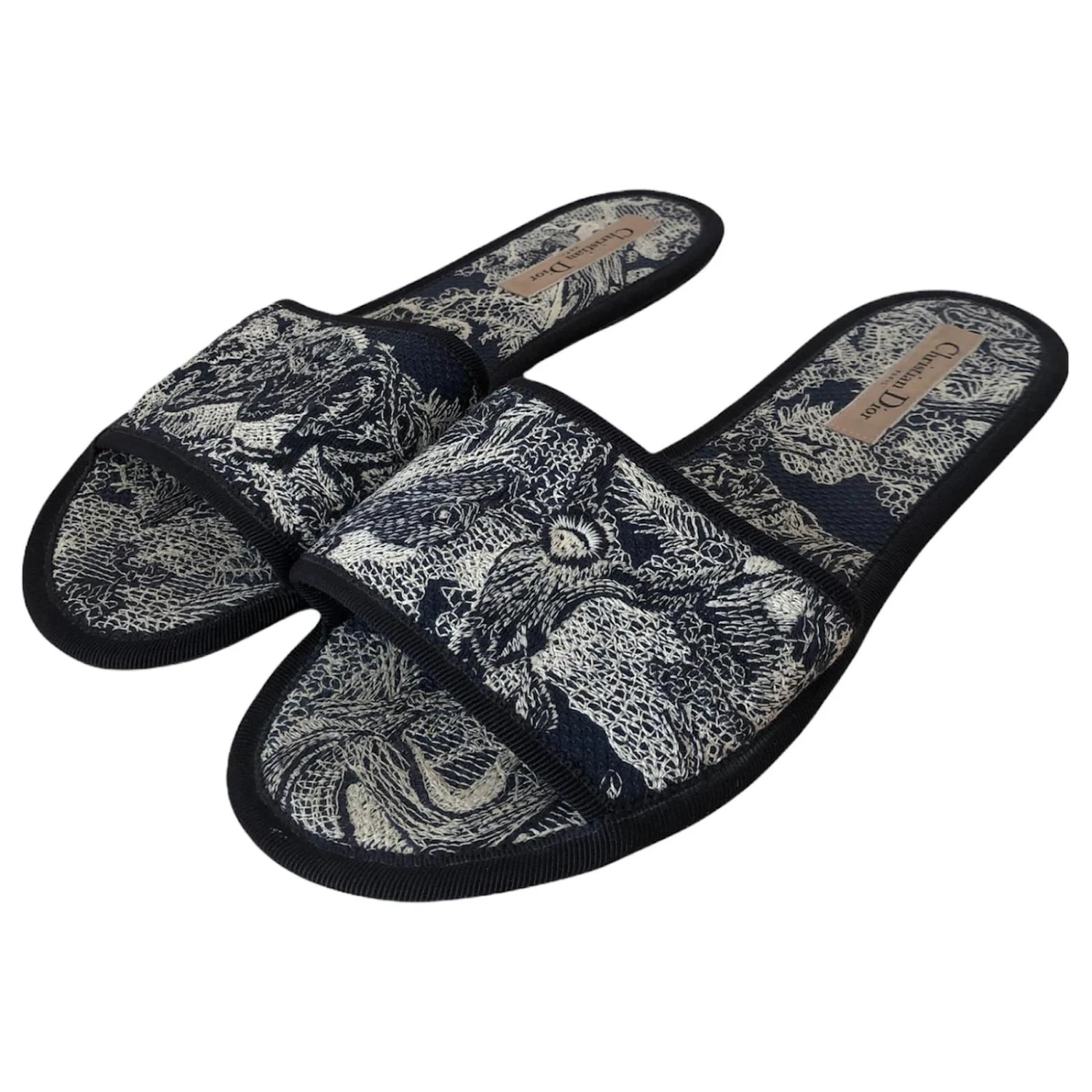 Dior Mules Dor Chez Moi Bleu Marine 3 Dior Mules Dor Chez Moi Bleu Marine – Image 3