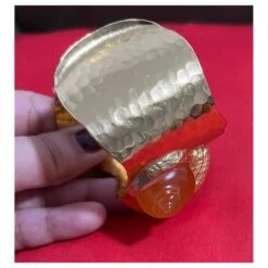 Dior Bracelet Manchette En Or CD Avec Accent De Coquillage Orange Bijouterie Dorée -Outlet Élégance DIOR 426366 6