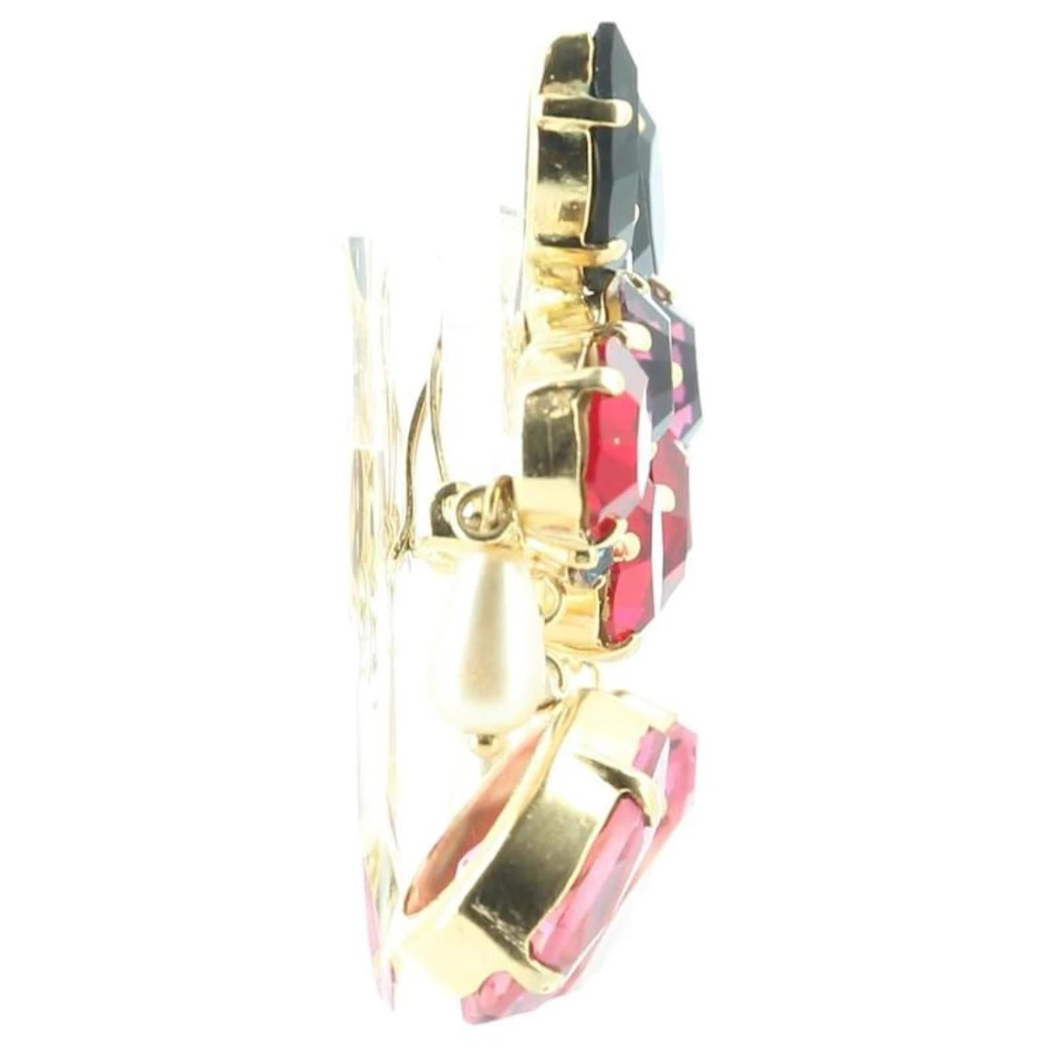 Christian Dior Boucles D'oreilles Lacroix Gemmes Fleuries Multicolore 3 Christian Dior Boucles D'oreilles Lacroix Gemmes Fleuries Multicolore – Image 3