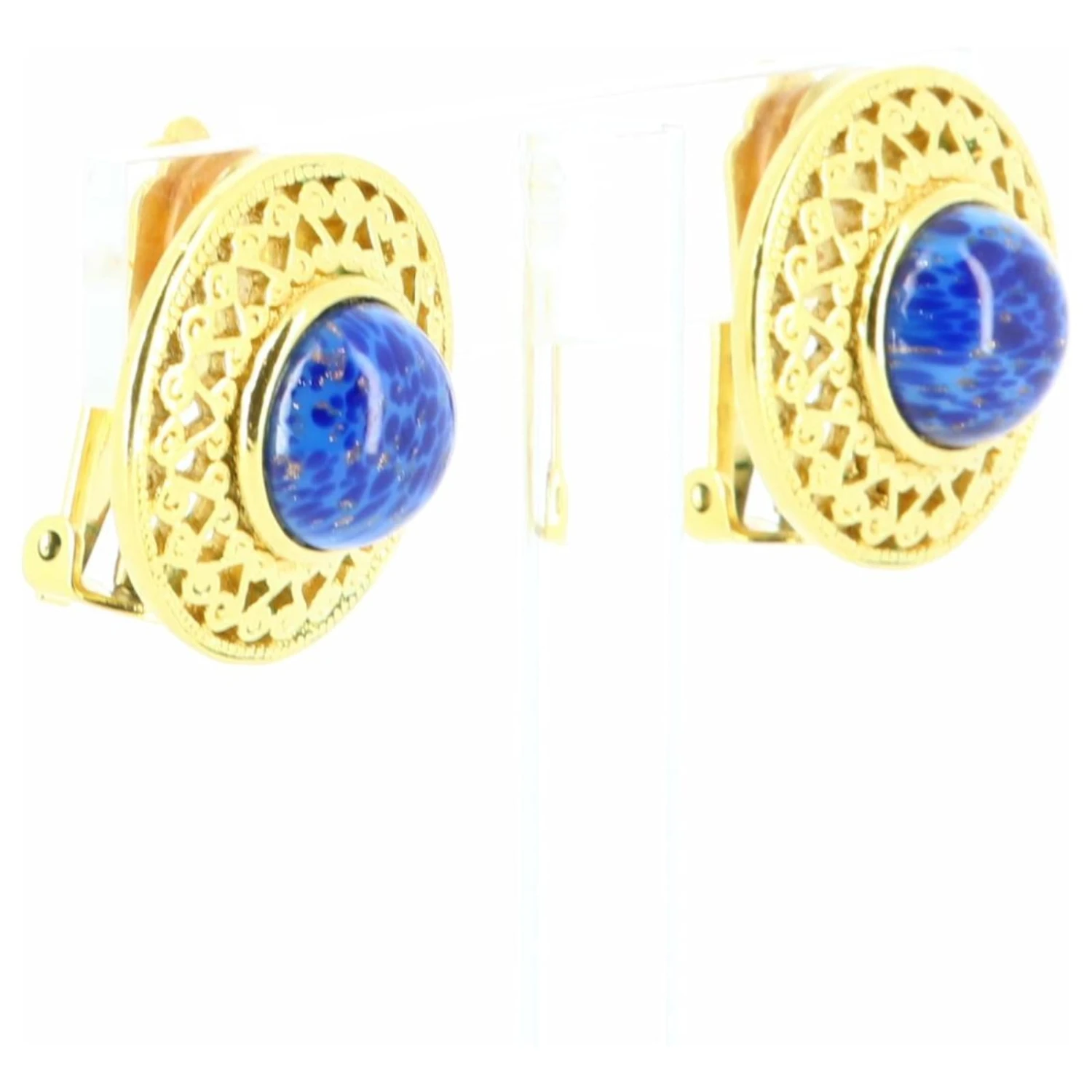 Christian Dior 1990Boucles D'oreilles En Or Doré 2 Christian Dior 1990Boucles D'oreilles En Or Doré – Image 2