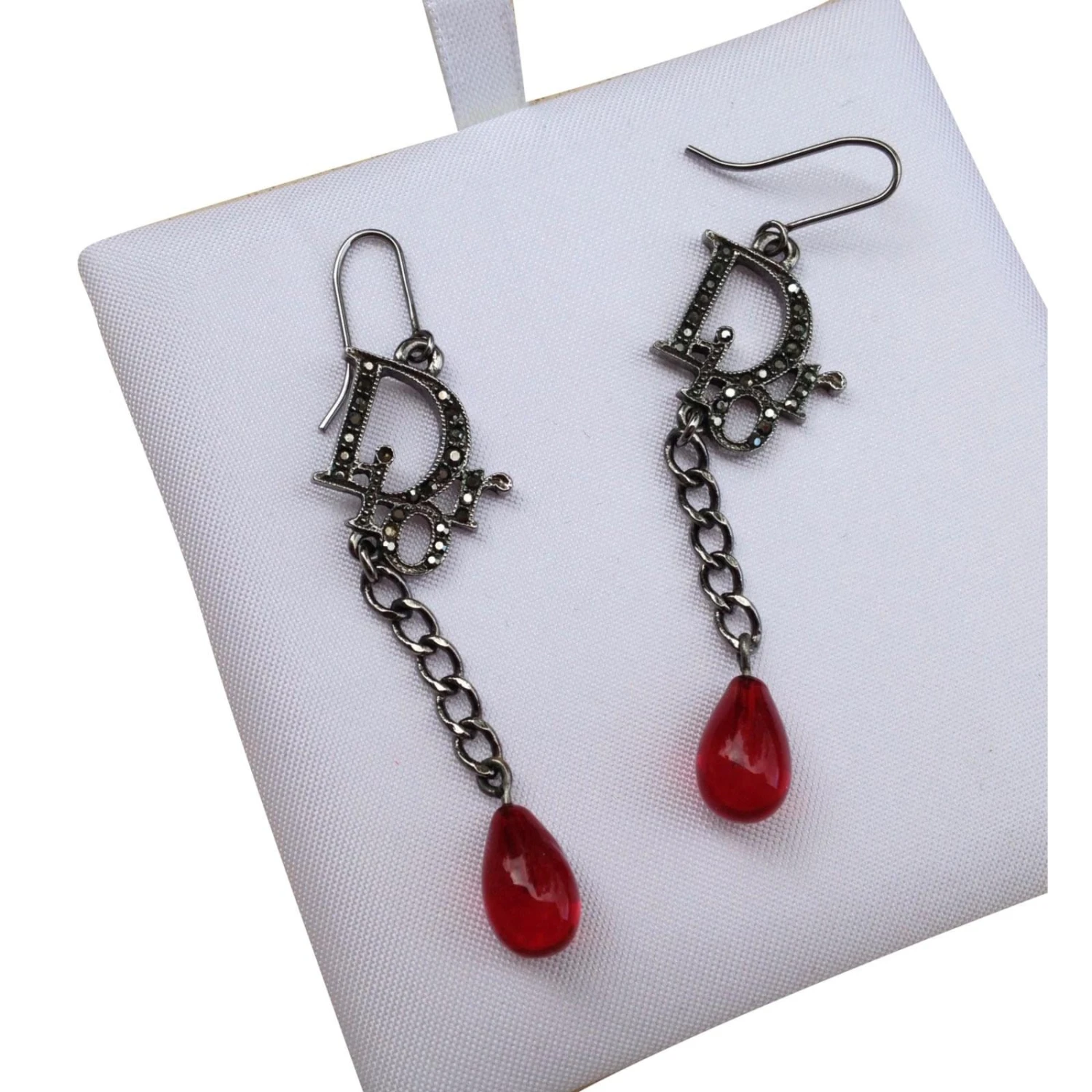 Boucles D'oreilles Pendantes DIOR Argenté 2 Boucles D'oreilles Pendantes DIOR Argenté – Image 2