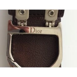 Christian Dior Ceinture Dior Tout En Cuir Marron Foncé -Outlet Élégance DIOR 49469 8