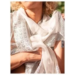 Dior Echarpes Blanc -Outlet Élégance DIOR 503205 5