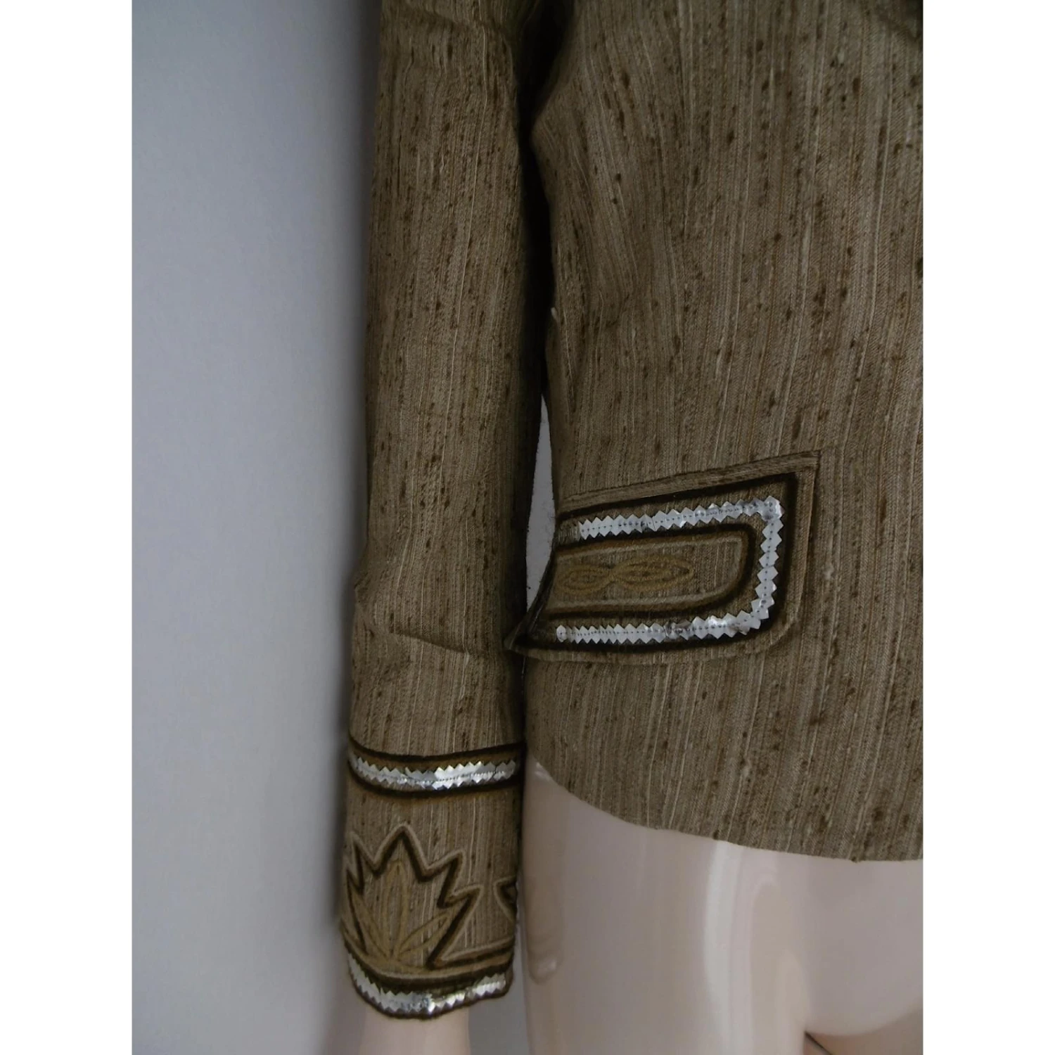 Christian Dior Veste Marron Argenté Beige Marron Foncé 10 Christian Dior Veste Marron Argenté Beige Marron Foncé – Image 10