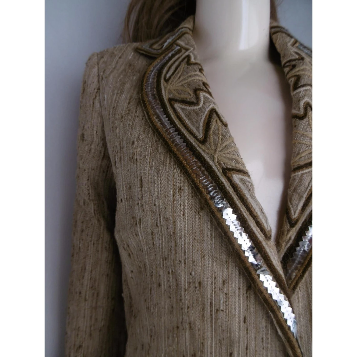 Christian Dior Veste Marron Argenté Beige Marron Foncé 8 Christian Dior Veste Marron Argenté Beige Marron Foncé – Image 8