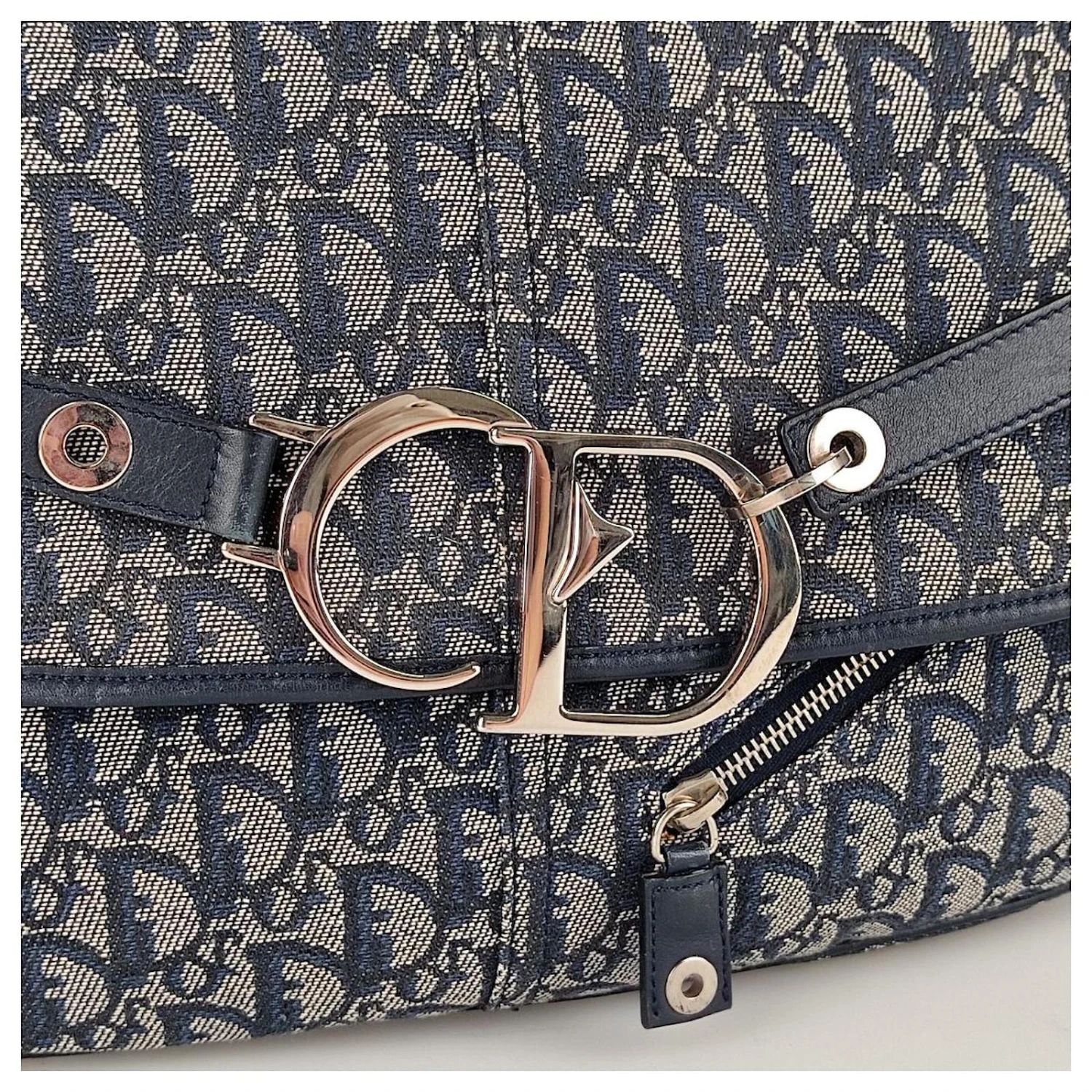 Sac Bandoulière Christian Dior Saddle Monogram Bleu 2 Sac Bandoulière Christian Dior Saddle Monogram Bleu – Image 2