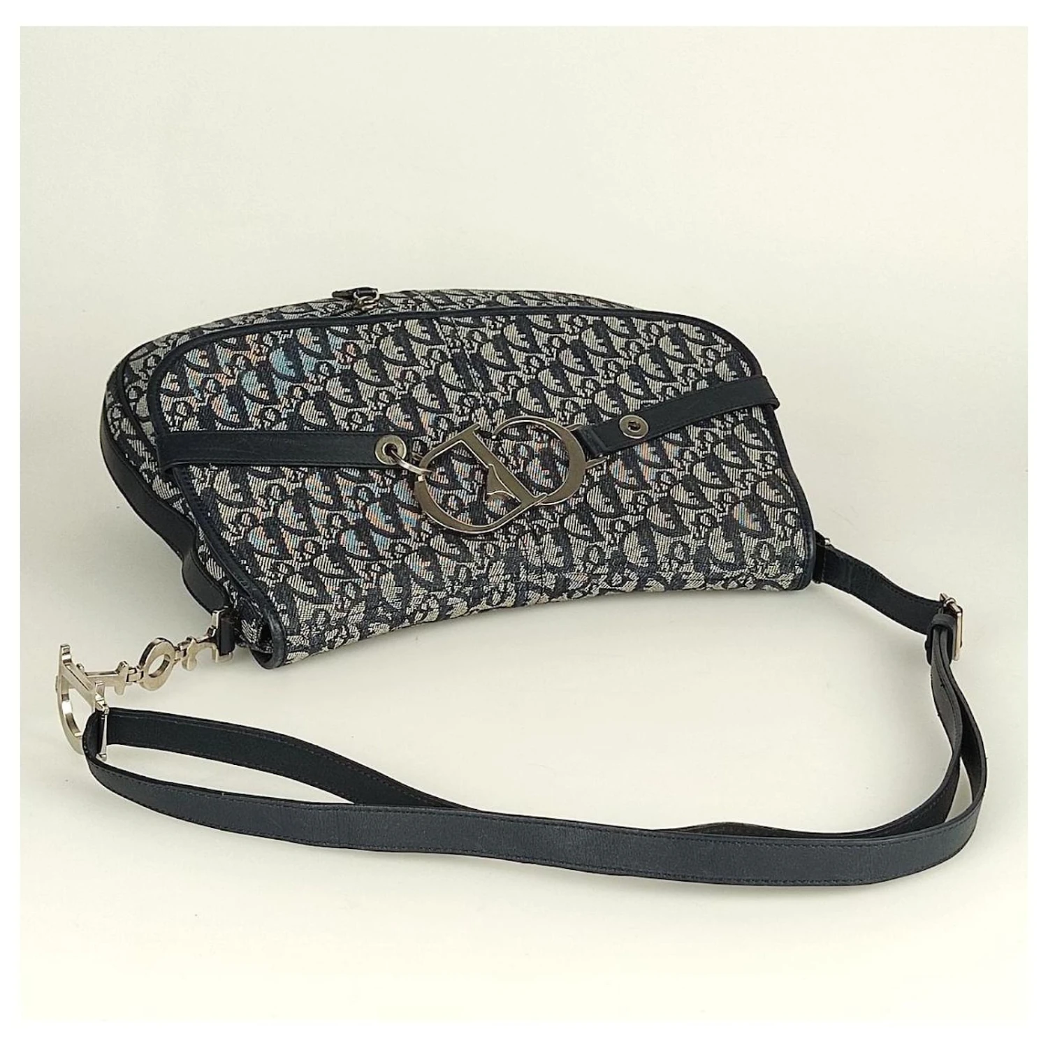 Sac Bandoulière Christian Dior Saddle Monogram Bleu 7 Sac Bandoulière Christian Dior Saddle Monogram Bleu – Image 7