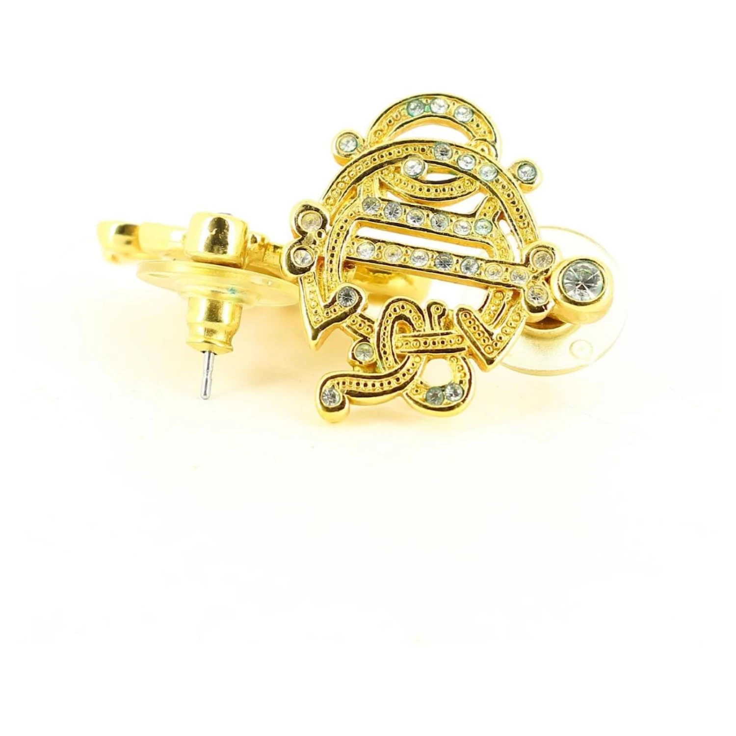 Boucle D'oreille En Or Christian Dior Doré 2 Boucle D'oreille En Or Christian Dior Doré – Image 2