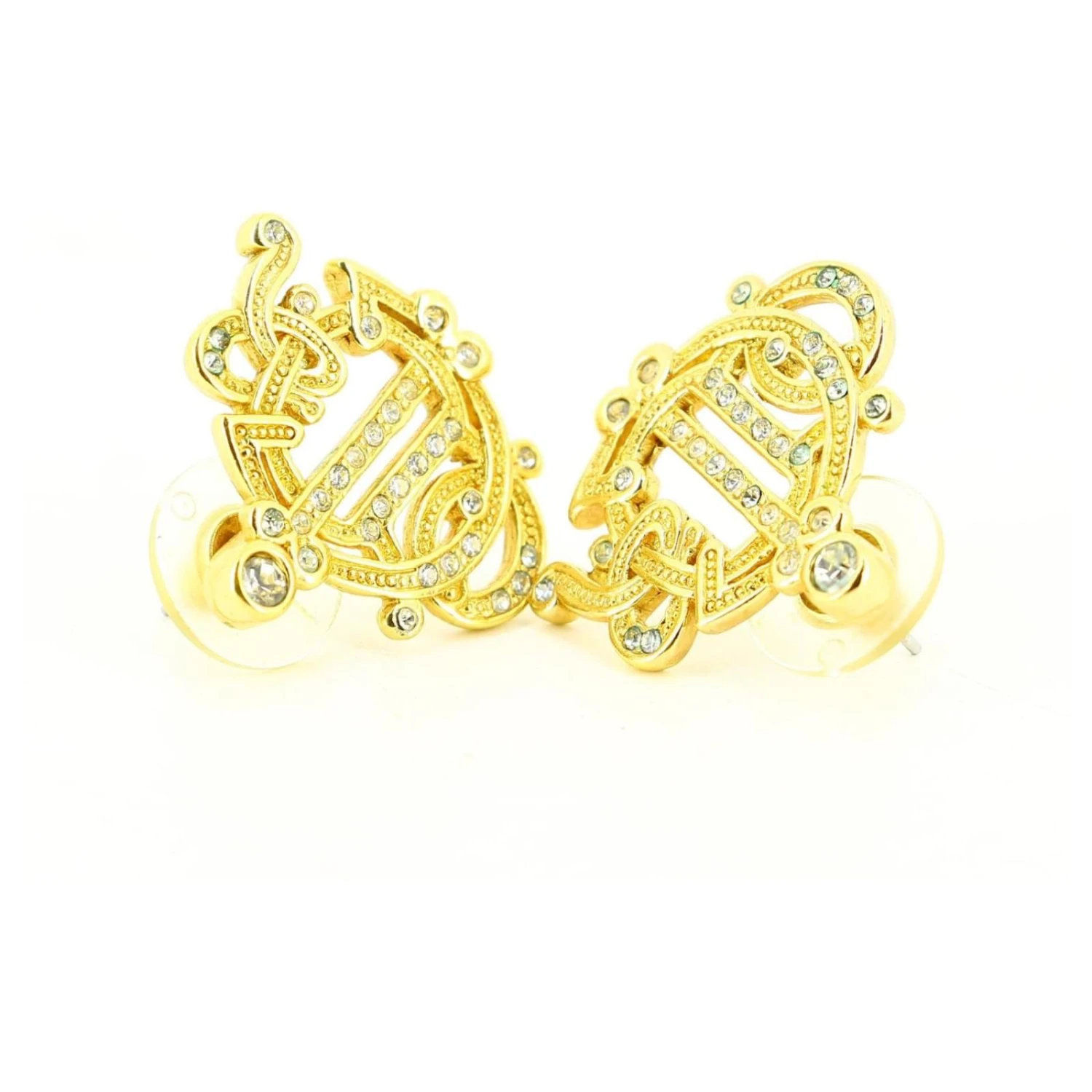 Boucle D'oreille En Or Christian Dior Doré 3 Boucle D'oreille En Or Christian Dior Doré – Image 3