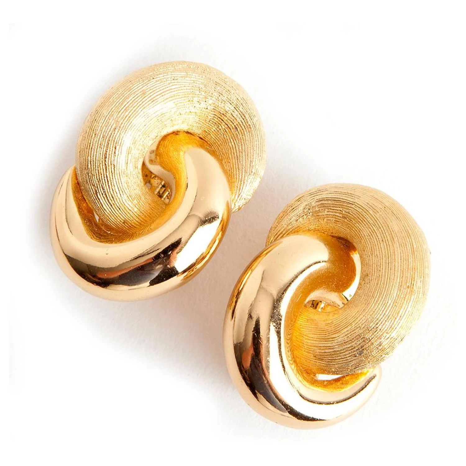 Boucles D'oreilles Clip Tourbillon Christian Dior Doré 2 Boucles D'oreilles Clip Tourbillon Christian Dior Doré – Image 2