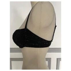 Christian Dior Soutien Gorge Brodé De Perles Rocaille Noires -Outlet Élégance DIOR 591413 3