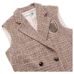 Dior Gilet En Tweed à Boutonnage Doublé Marron -Outlet Élégance DIOR 602820 5