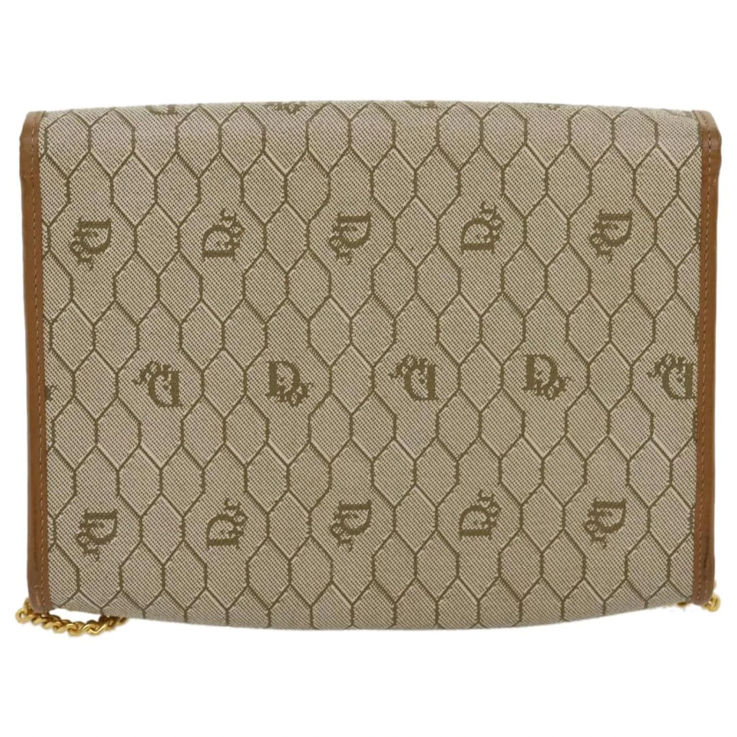 Christian Dior Honeycomb Chain Sac à Bandoulière En Cuir PVC Beige Auth Ar7196 2 Christian Dior Honeycomb Chain Sac à Bandoulière En Cuir PVC Beige Auth Ar7196 – Image 2