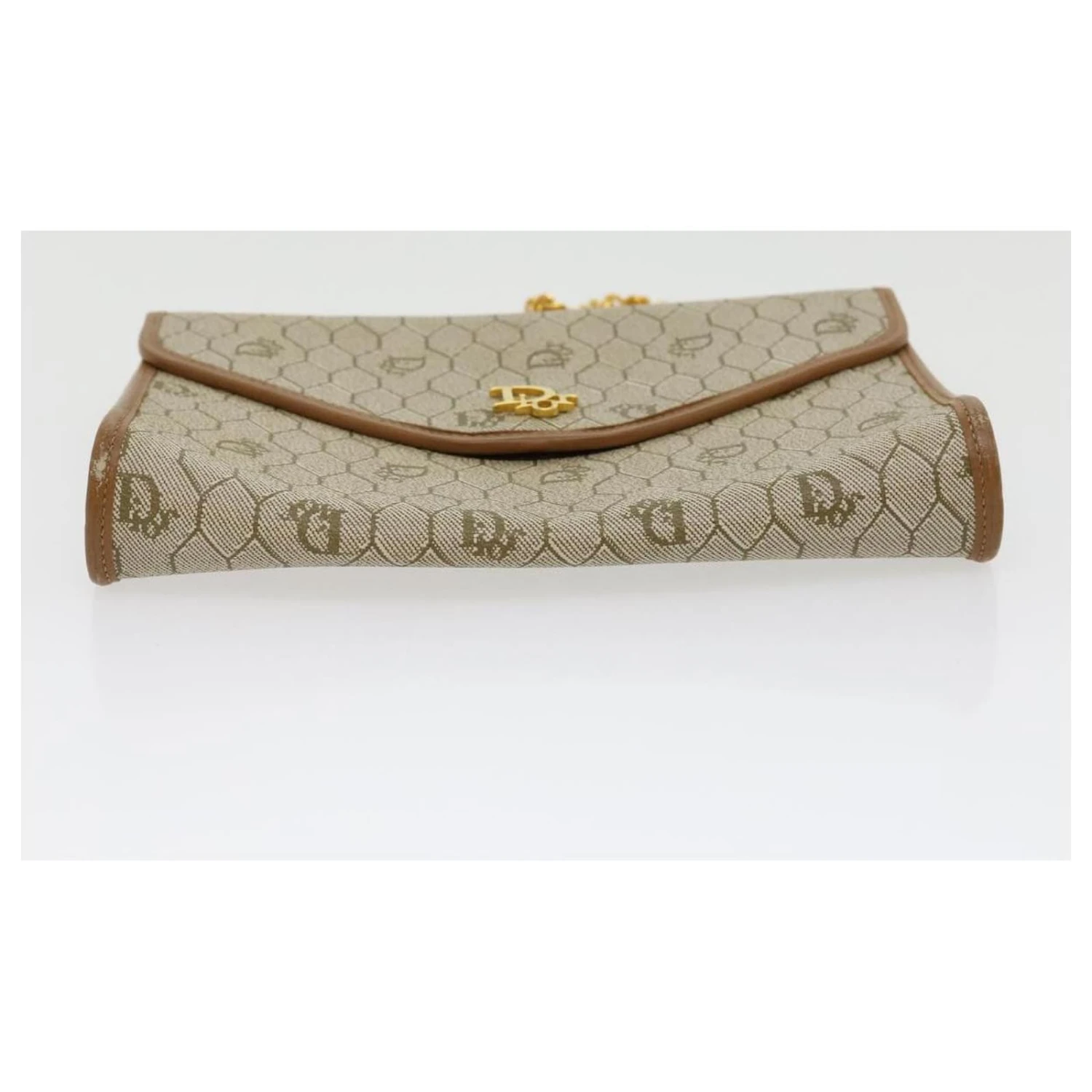 Christian Dior Honeycomb Chain Sac à Bandoulière En Cuir PVC Beige Auth Ar7196 5 Christian Dior Honeycomb Chain Sac à Bandoulière En Cuir PVC Beige Auth Ar7196 – Image 5