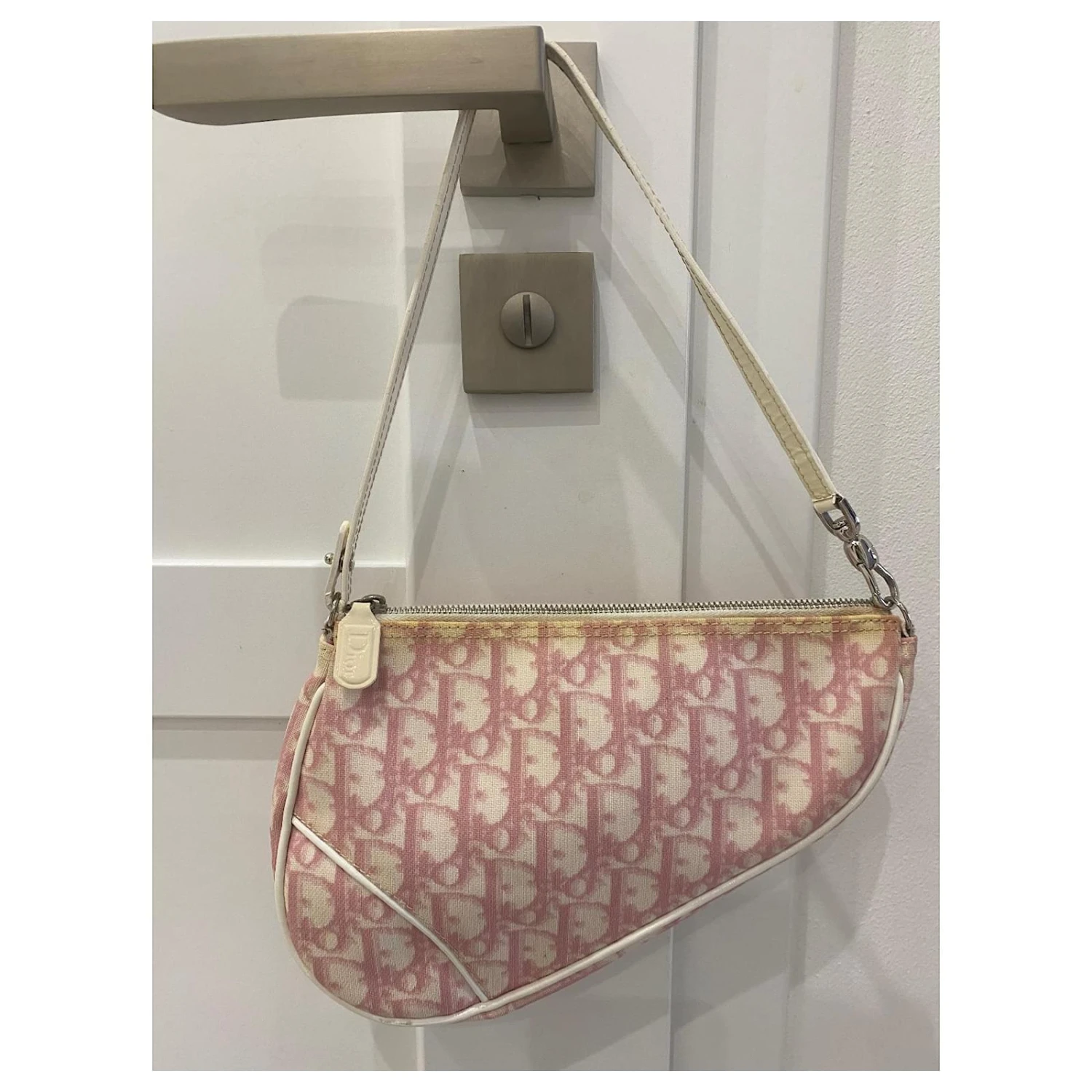 Christian Dior Sac Dior Mini Trotter Saddle Rose 7 Christian Dior Sac Dior Mini Trotter Saddle Rose – Image 7