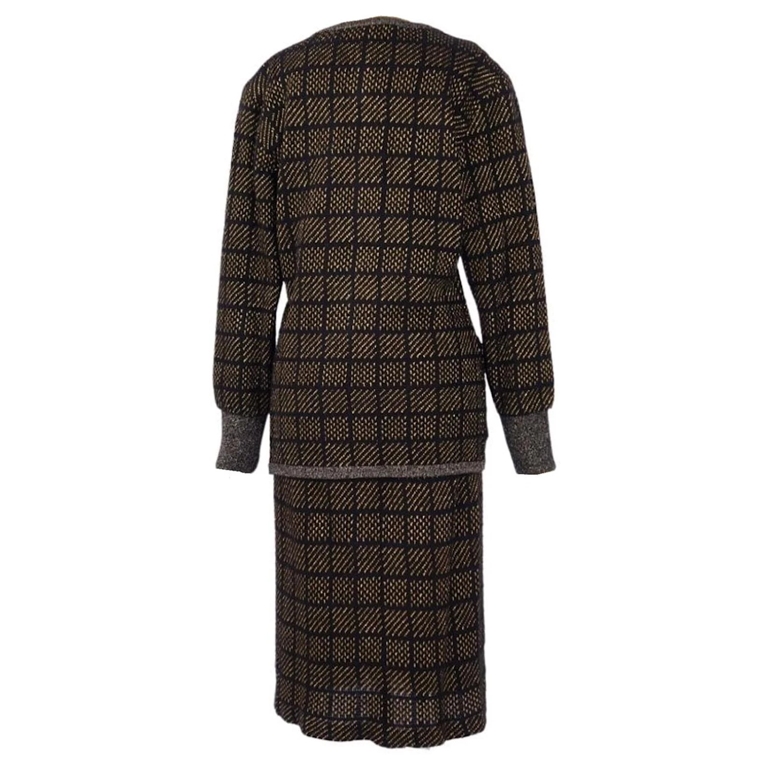 Tailleur Jupe Dior Marron Noir Doré 2 Tailleur Jupe Dior Marron Noir Doré – Image 2