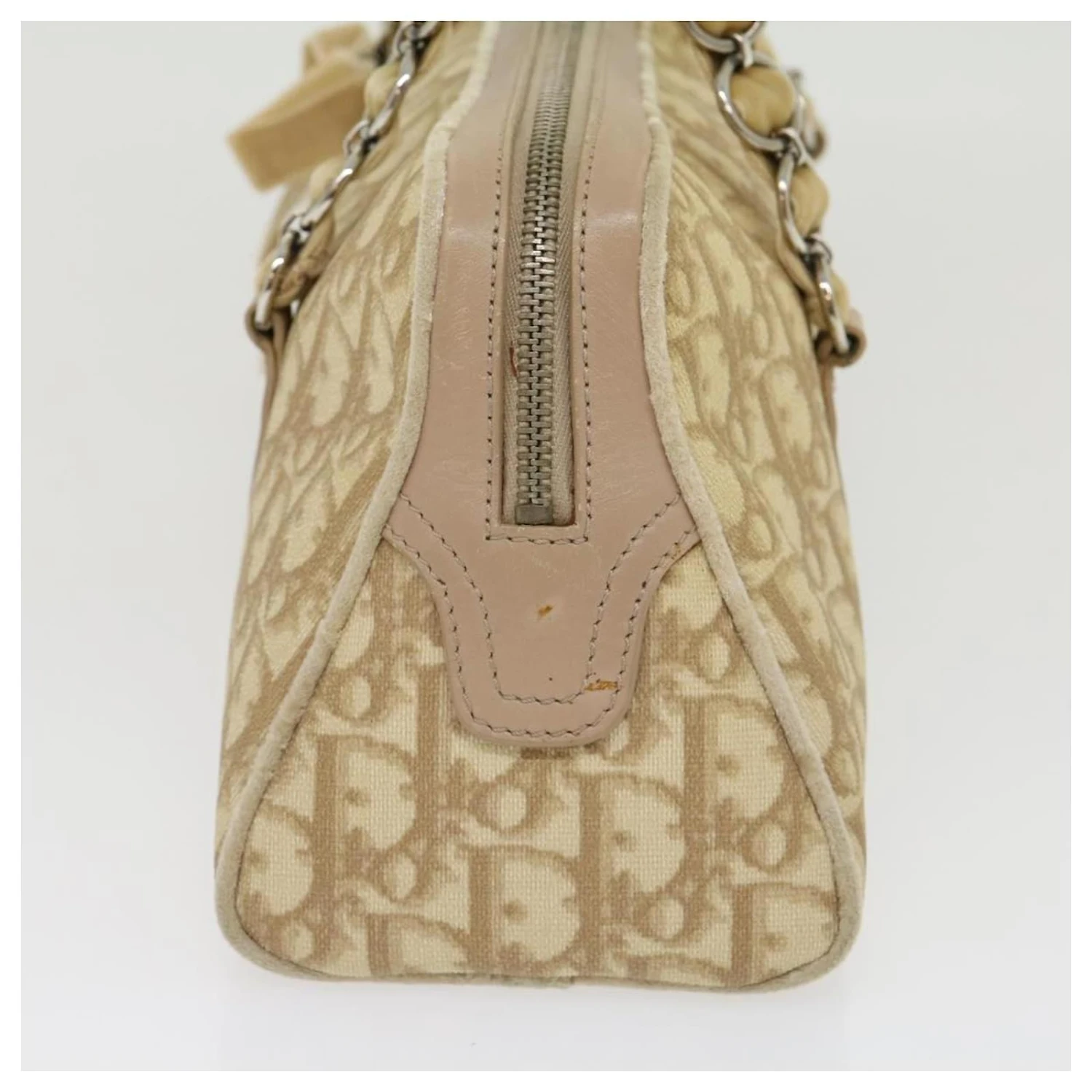 Christian Dior Trotteur Romantique Sac à Bandoulière En Cuir PVC Beige Auth 30888 3 Christian Dior Trotteur Romantique Sac à Bandoulière En Cuir PVC Beige Auth 30888 – Image 3