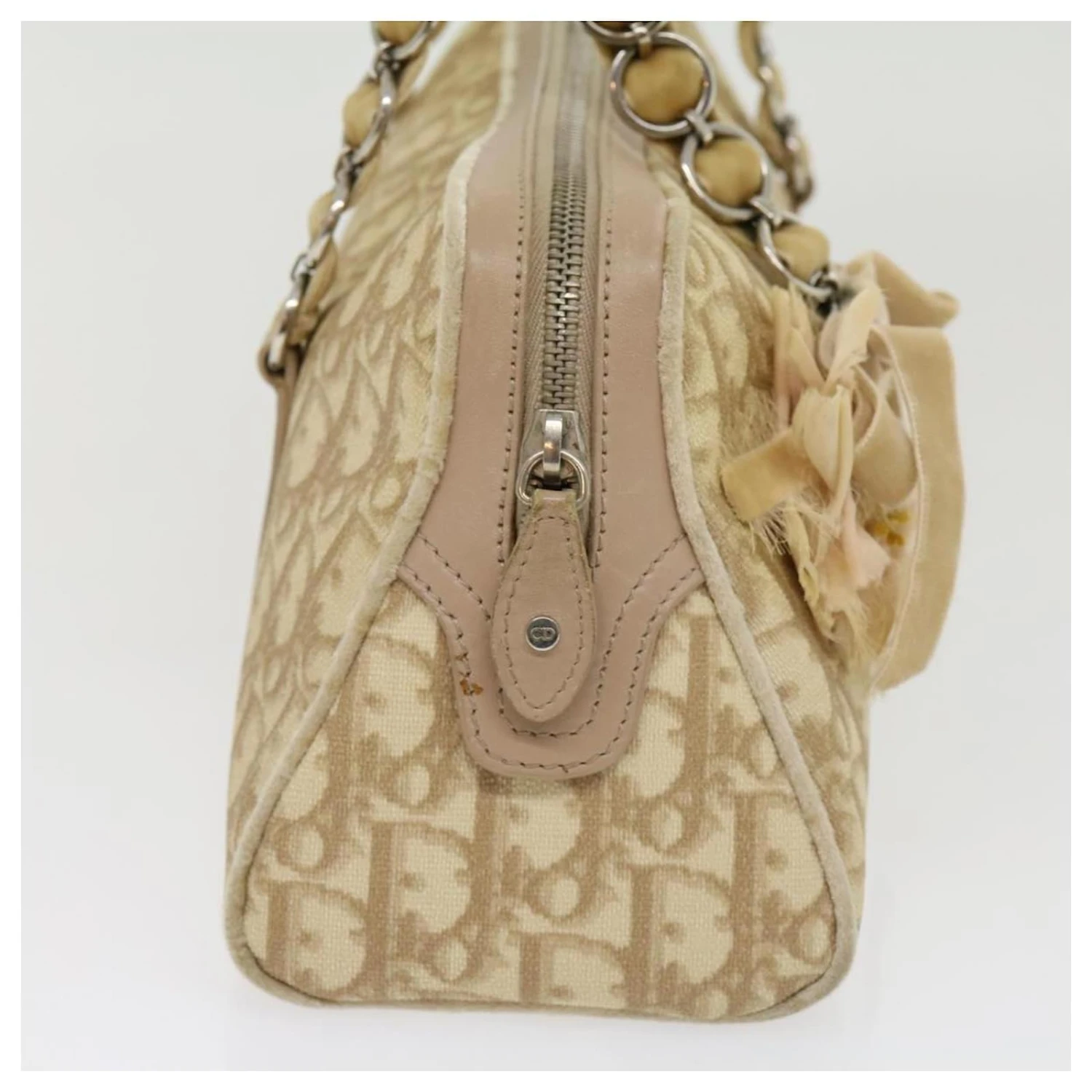 Christian Dior Trotteur Romantique Sac à Bandoulière En Cuir PVC Beige Auth 30888 4 Christian Dior Trotteur Romantique Sac à Bandoulière En Cuir PVC Beige Auth 30888 – Image 4