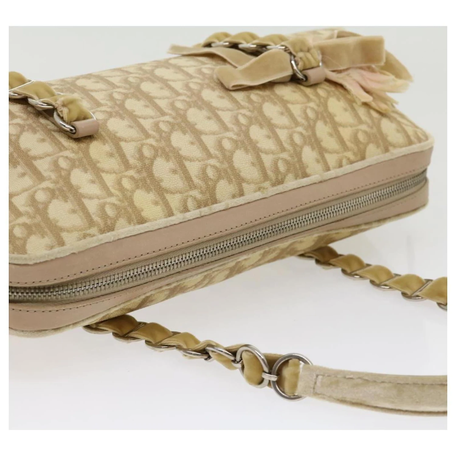 Christian Dior Trotteur Romantique Sac à Bandoulière En Cuir PVC Beige Auth 30888 6 Christian Dior Trotteur Romantique Sac à Bandoulière En Cuir PVC Beige Auth 30888 – Image 6