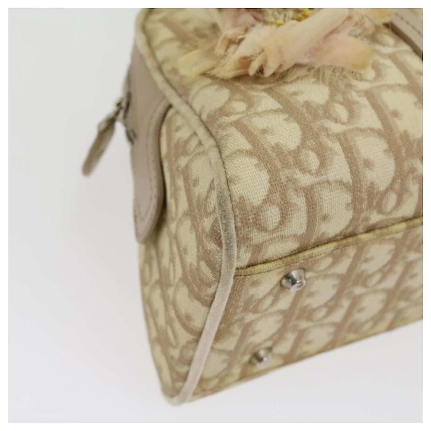 Christian Dior Trotteur Romantique Sac à Bandoulière En Cuir PVC Beige Auth 30888 8 Christian Dior Trotteur Romantique Sac à Bandoulière En Cuir PVC Beige Auth 30888 – Image 8