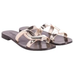 Sandales à Enfiler Christian Dior En Cuir Argenté -Outlet Élégance DIOR 630395 3