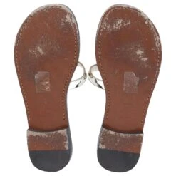 Sandales à Enfiler Christian Dior En Cuir Argenté -Outlet Élégance DIOR 630395 6